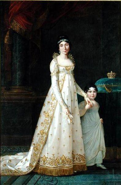 Robert Lefevre Queen of Naples with her daughter Zenaide Bonaparte oil painting picture